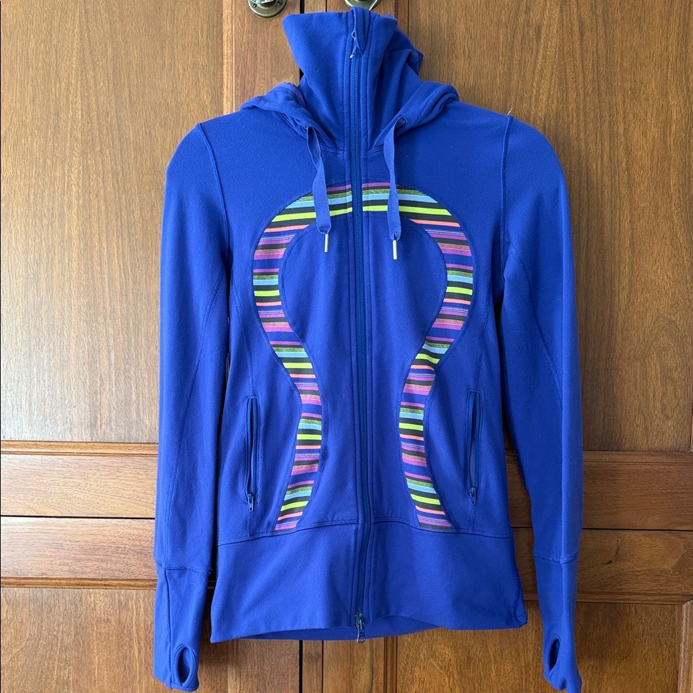 2000s Lululemon Blue Jacket with Striped Detail